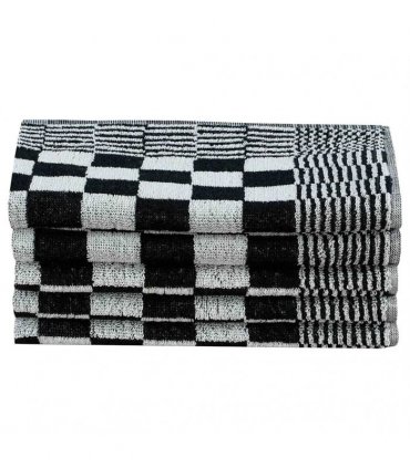 vidaXL 50 Piece Towel Set Black and White Cotton