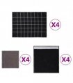vidaXL 12 Piece Towel Set Black Cotton