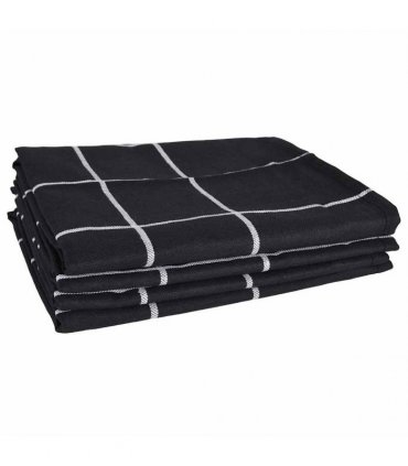 vidaXL 12 Piece Towel Set Black Cotton
