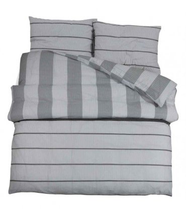 vidaXL Duvet Cover Set Light Grey 140x200 cm Cotton