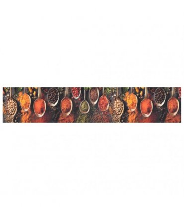 vidaXL Kitchen Rug Washable Spoon & Spices 60x300 cm Velvet
