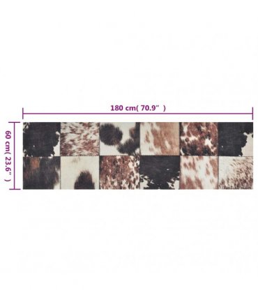 vidaXL Kitchen Rug Washable Animal Skin 60x180 cm Velvet