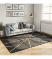 vidaXL Rug Washable Black and Gold 160x230 cm Anti Slip