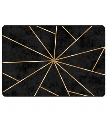 vidaXL Rug Washable Black and Gold 160x230 cm Anti Slip
