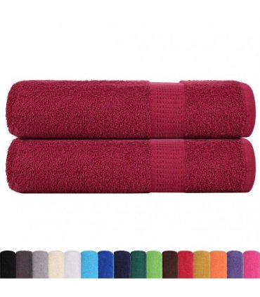 vidaXL Bath Towels FROGN 2 pcs Bordeaux 100 x 150 cm 360 100% Cotton