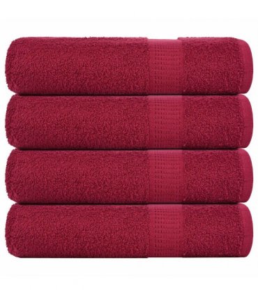 vidaXL Bath Towels FROGN 4 pcs Bordeaux 100 x 150 cm 360 100% Cotton