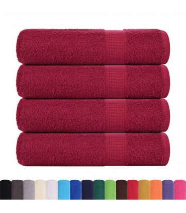 vidaXL Bath Towels FROGN 4 pcs Bordeaux 100 x 150 cm 360 100% Cotton