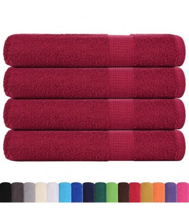 vidaXL Sauna Towels FROGN 4 pcs Bordeaux 80 x 200 cm 360 100% Cotton