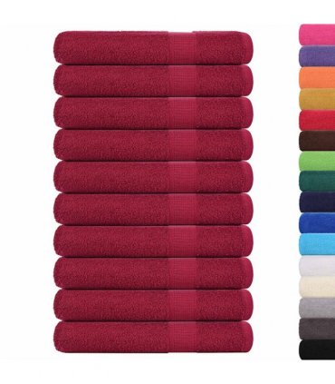 vidaXL Sauna Towels FROGN 10 pcs Bordeaux 80 x 200 cm 360 100% Cotton