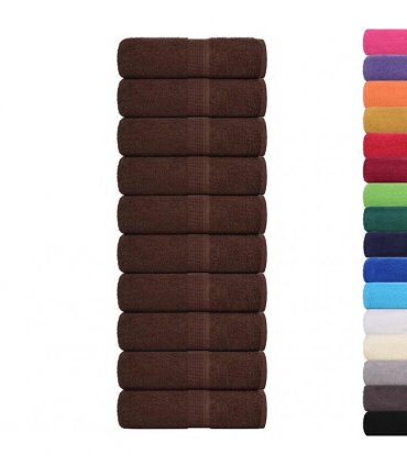 vidaXL Guest Towels FROGN 10 pcs Brown 30 x 50 cm 360 100% Cotton