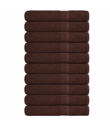 vidaXL Towels FROGN 10 pcs Brown 100 x 200 cm 360 100% Cotton