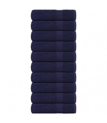 vidaXL Bath Towels FROGN 10 pcs Navy Blue 100 x 150 cm 360 100% Cotton