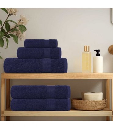 vidaXL Sauna Towels FROGN 4 pcs Navy Blue 80 x 200 cm 360 100% Cotton