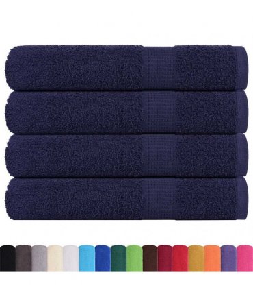 vidaXL Sauna Towels FROGN 4 pcs Navy Blue 80 x 200 cm 360 100% Cotton
