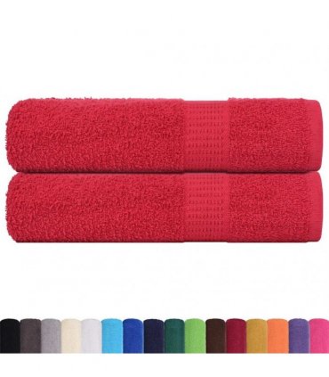 vidaXL Bath Towels FROGN 2 pcs Red 100 x 150 cm 360 100% Cotton