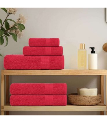 vidaXL Towels FROGN 4 pcs Red 100 x 200 cm 360 100% Cotton