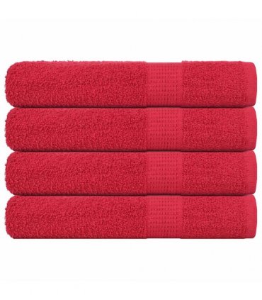 vidaXL Towels FROGN 4 pcs Red 100 x 200 cm 360 100% Cotton