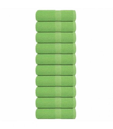 vidaXL Wash Towels "FROGN" 10 pcs Apple Green 30x30 cm 360 gsm