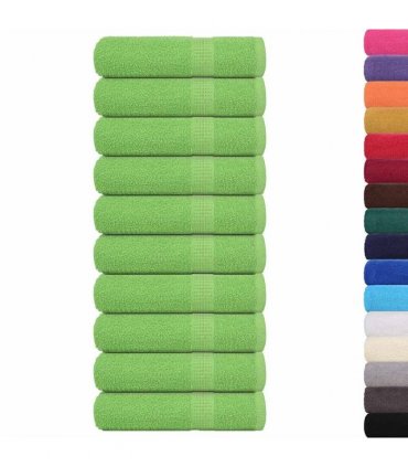 vidaXL Bath Towels "FROGN" 10 pcs Apple Green 100x150 cm 360 gsm