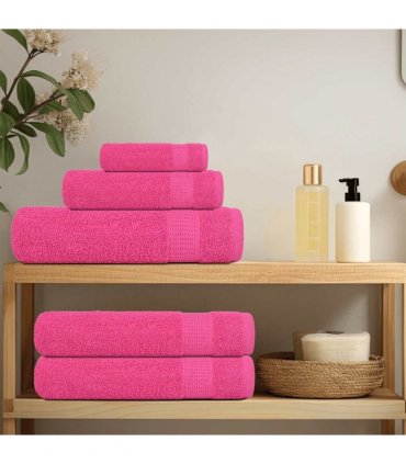 vidaXL Bath Towels "FROGN" 2 pcs Pink 100x150 cm 360 gsm