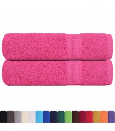 vidaXL Bath Towels "FROGN" 2 pcs Pink 100x150 cm 360 gsm