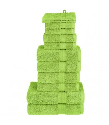 vidaXL Premium Towel Set 12 pcs SOLUND Apple Green 600 GSM 100% Cotton