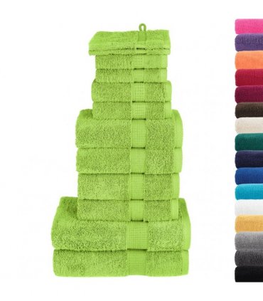 vidaXL Premium Towel Set 12 pcs SOLUND Apple Green 600 GSM 100% Cotton