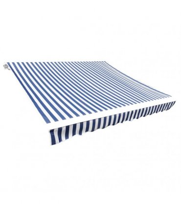 vidaXL Awning Replacement Fabric Blue and White 300x250 cm Polyester