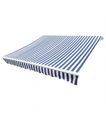 vidaXL Awning Replacement Fabric Blue and White 600x300 cm Polyester