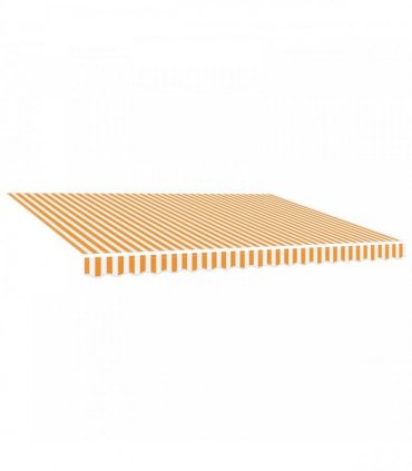 vidaXL Awning Replacement Fabric Yellow and White 400x300 cm Polyester
