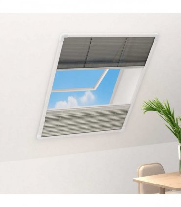 vidaXL Insect Plisse Screen Window Aluminium 160 x 80 cm with Shade