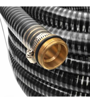 vidaXL Suction Hose with Brass Connectors 3 m 25 mm Black