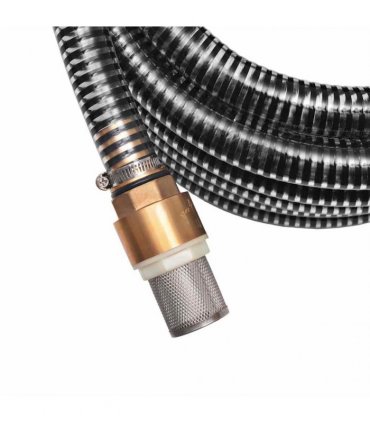vidaXL Suction Hose with Brass Connectors 3 m 25 mm Black