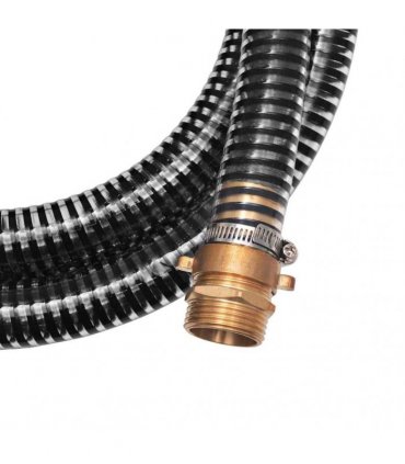 vidaXL Suction Hose with Brass Connectors 4 m 25 mm Black