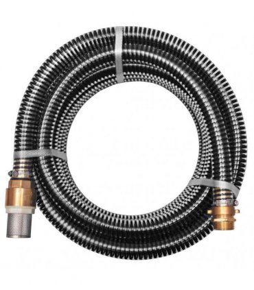 vidaXL Suction Hose with Brass Connectors 10 m 25 mm Black