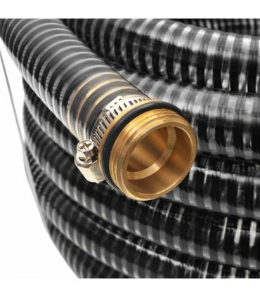 vidaXL Suction Hose with Brass Connectors 10 m 25 mm Black