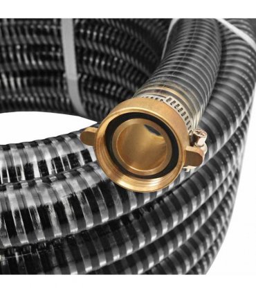 vidaXL Suction Hose with Brass Connectors 10 m 25 mm Black