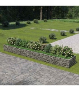 vidaXL Gabion Raised Bed Galvanised Steel 540x90x50 cm