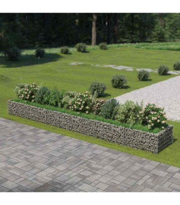 vidaXL Gabion Raised Bed Galvanised Steel 540x90x50 cm