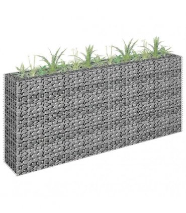 vidaXL Gabion Raised Bed Galvanised Steel 180x30x90 cm