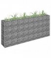 vidaXL Gabion Raised Bed Galvanised Steel 180x30x90 cm