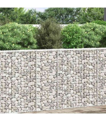 vidaXL Trapezium Gabion Raised Bed Galvanised Steel 80x20x100 cm