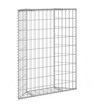 vidaXL Trapezium Gabion Raised Bed Galvanised Steel 80x20x100 cm
