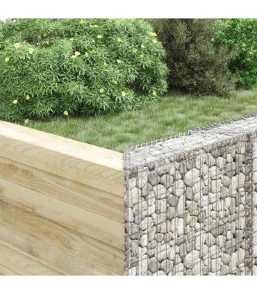 vidaXL Trapezium Gabion Raised Bed Galvanised Steel 80x20x100 cm