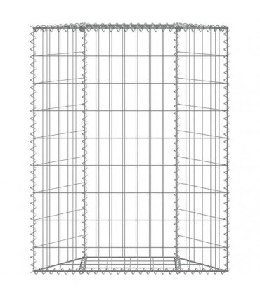 vidaXL Trapezium Gabion Raised Bed Galvanised Steel 80x20x100 cm