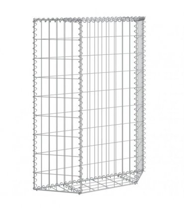 vidaXL Trapezium Gabion Raised Bed Galvanised Steel 80x20x100 cm