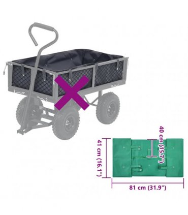 vidaXL Garden Cart Liner Green Fabric