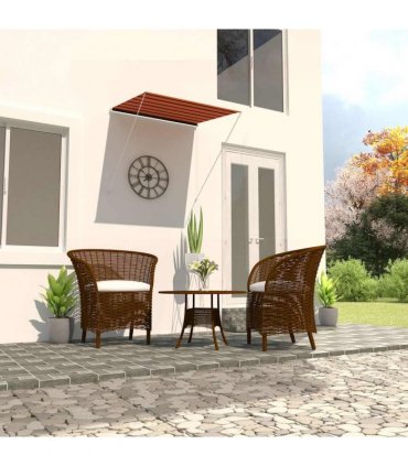vidaXL Retractable Awning 150x150 cm Orange and Brown