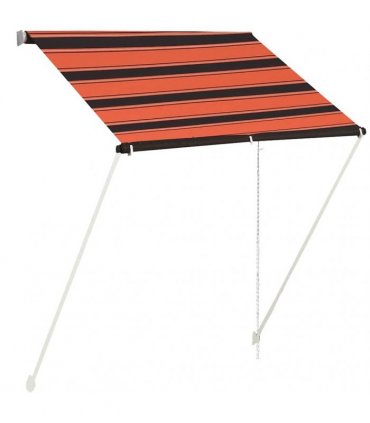 vidaXL Retractable Awning 150x150 cm Orange and Brown