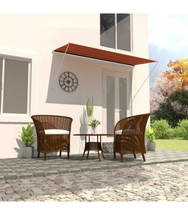 vidaXL Retractable Awning 300x150 cm Orange and Brown